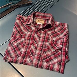Wrangler Red and Black Plaid Western Shirt